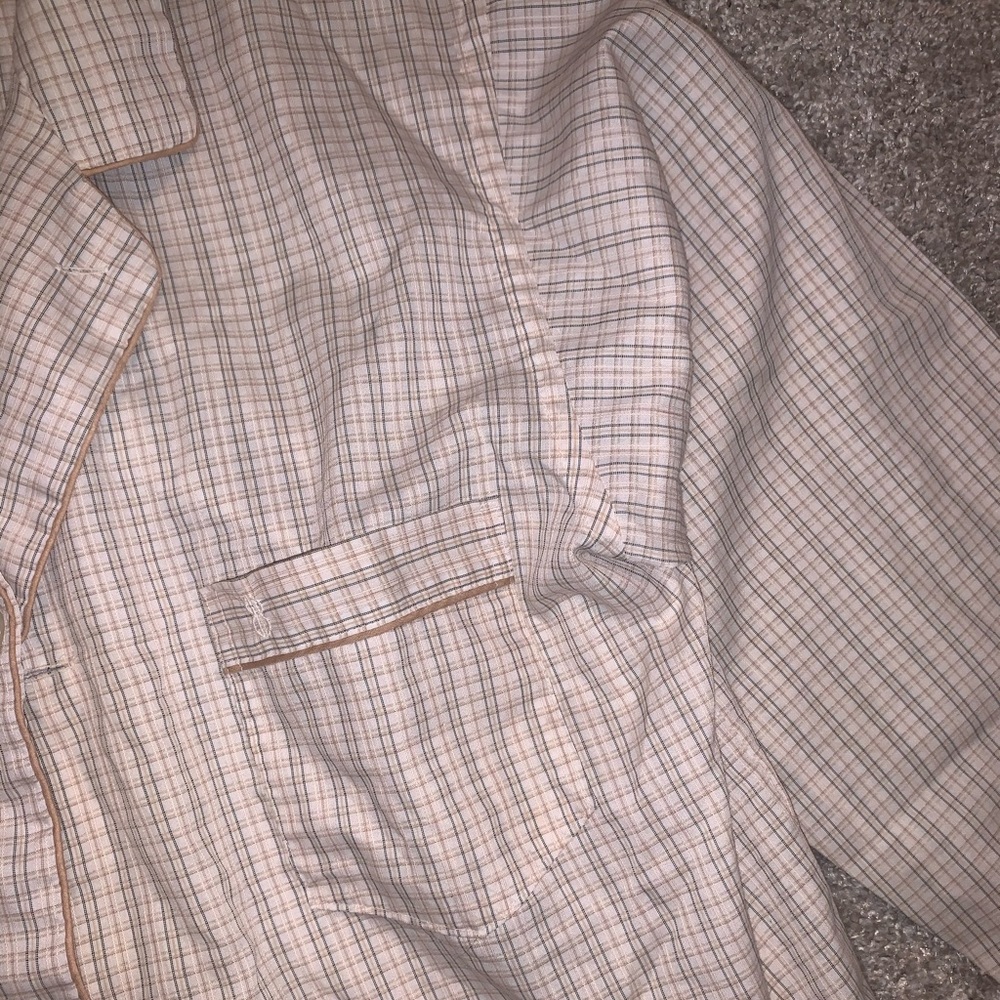 Bill Blass Cream & Brown Button Down Shirt size M - Picture 6 of 9